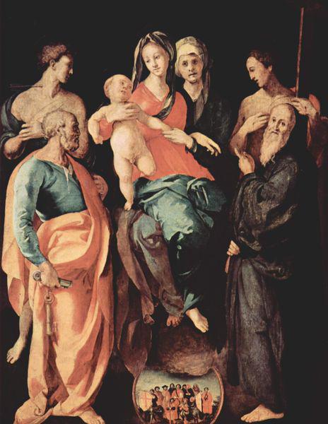 Jacopo Pontormo Annen-Altar, Madonna mit Hl. Anna, links oil painting image